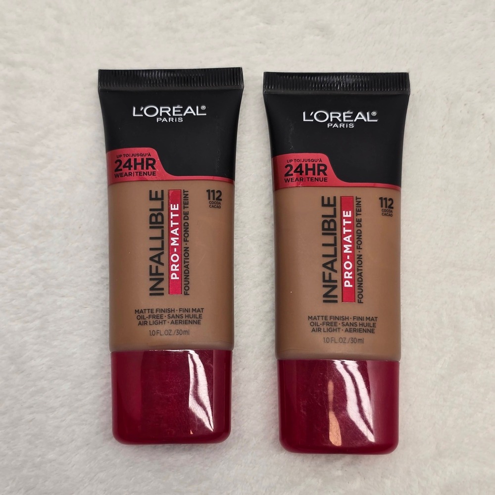 L'Oréal Infallible Pro-Matte Foundation‎ 112 Cocoa 24HR Lot of 2